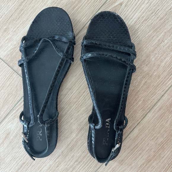 Prada Black Strappy Women's Sandals - Picture 1 of 6